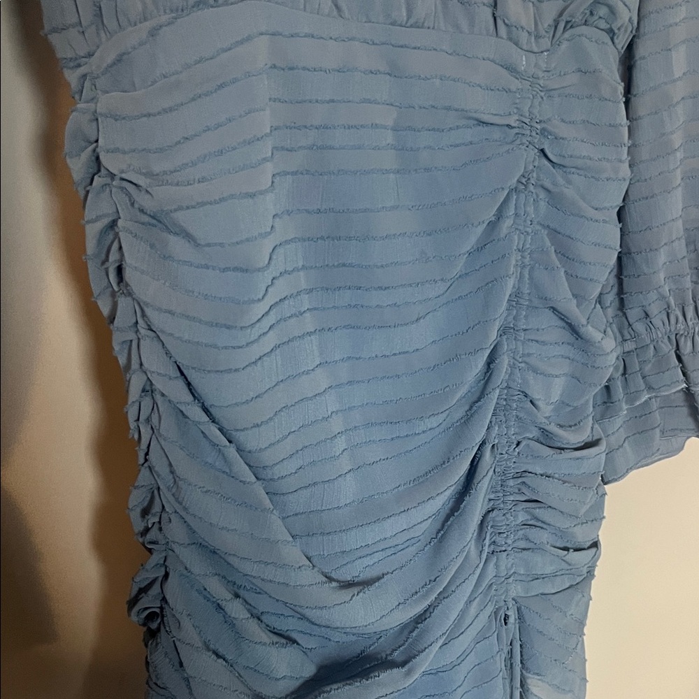 Style Rack Blue Long Sleeve Ruched Dress - Picture 5 of 6